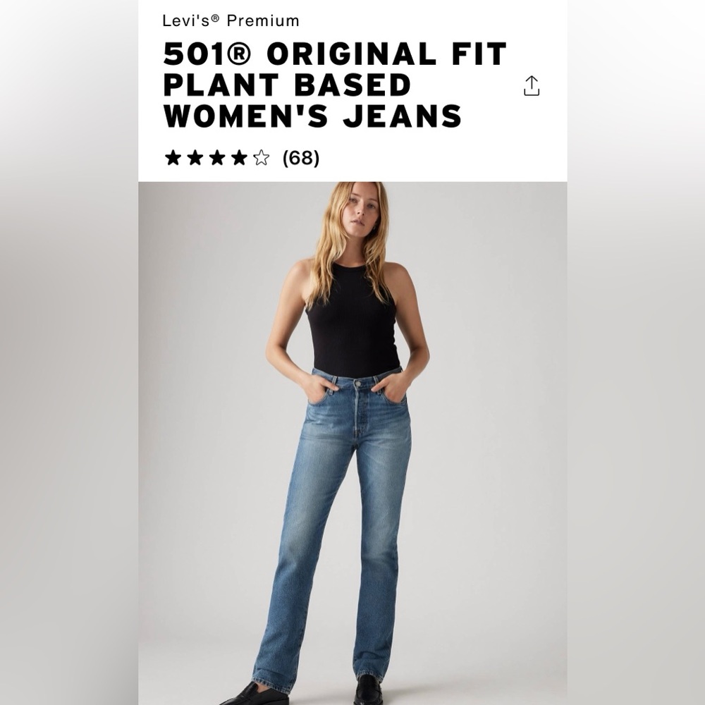 Levi's Original 501 Straight leg Women's jeans in Blue. 26 x 30. NWOT.